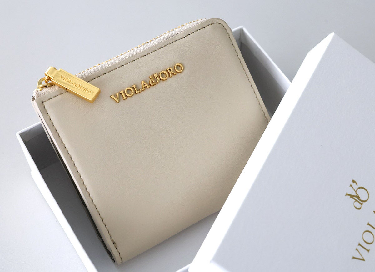VIOLAd'ORO ヴィオラドーロ PORTA ポルタ 小銭入れ付き二つ折り財布（L字ファスナー式） V-5089