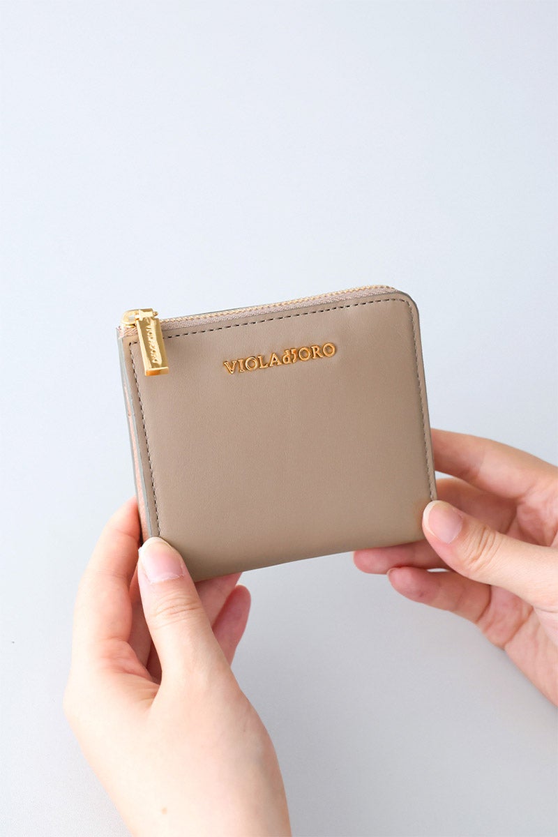 VIOLAd'ORO ヴィオラドーロ PORTA ポルタ 小銭入れ付き二つ折り財布（L字ファスナー式） V-5089