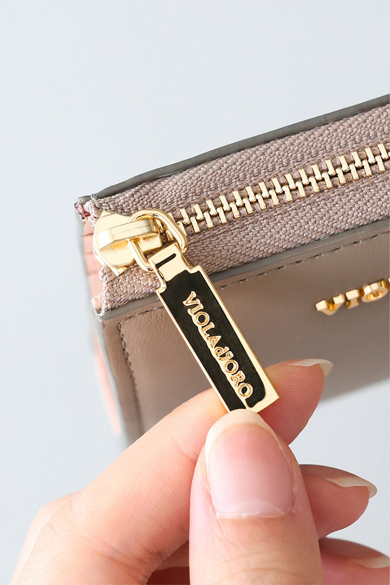 VIOLAd'ORO ヴィオラドーロ PORTA ポルタ 小銭入れ付き二つ折り財布（L字ファスナー式） V-5089