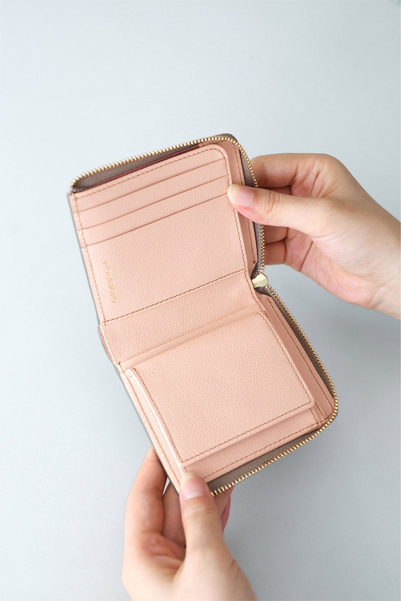 VIOLAd'ORO ヴィオラドーロ PORTA ポルタ 小銭入れ付き二つ折り財布（L字ファスナー式） V-5089