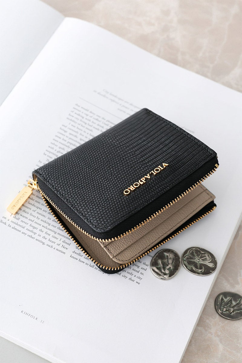 VIOLAd'ORO ヴィオラドーロ PORTA ポルタ 小銭入れ付き二つ折り財布（L字ファスナー式） V-5090