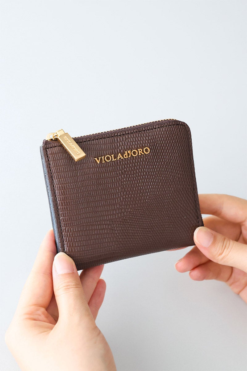 VIOLAd'ORO ヴィオラドーロ PORTA ポルタ 小銭入れ付き二つ折り財布（L字ファスナー式） V-5090