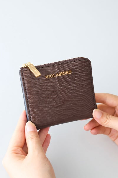 VIOLAd'ORO ヴィオラドーロ PORTA ポルタ 小銭入れ付き二つ折り財布（L字ファスナー式） V-5090