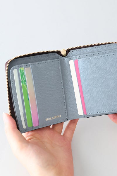 VIOLAd'ORO ヴィオラドーロ PORTA ポルタ 小銭入れ付き二つ折り財布（L字ファスナー式） V-5090