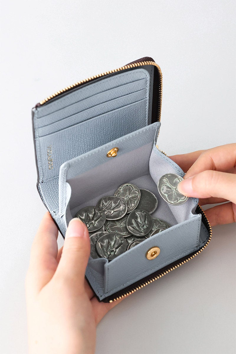 VIOLAd'ORO ヴィオラドーロ PORTA ポルタ 小銭入れ付き二つ折り財布（L字ファスナー式） V-5090